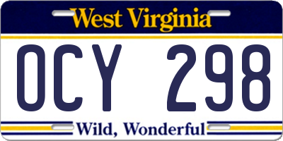 WV license plate OCY298