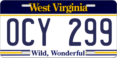 WV license plate OCY299