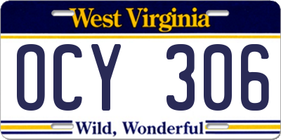 WV license plate OCY306