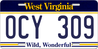 WV license plate OCY309