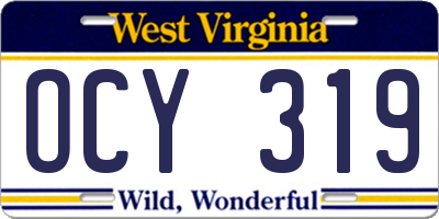 WV license plate OCY319