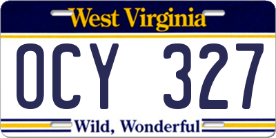 WV license plate OCY327