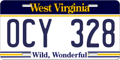 WV license plate OCY328