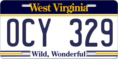 WV license plate OCY329