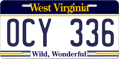 WV license plate OCY336