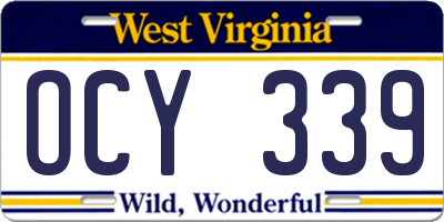 WV license plate OCY339