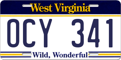 WV license plate OCY341