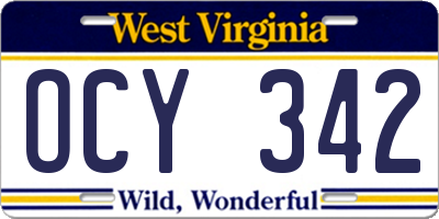 WV license plate OCY342