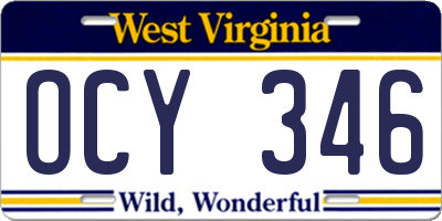 WV license plate OCY346