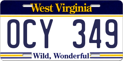 WV license plate OCY349