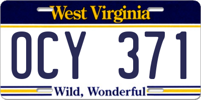 WV license plate OCY371