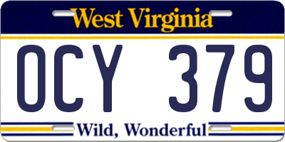 WV license plate OCY379