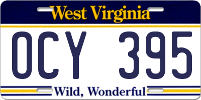 WV license plate OCY395