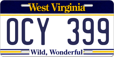 WV license plate OCY399