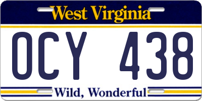 WV license plate OCY438