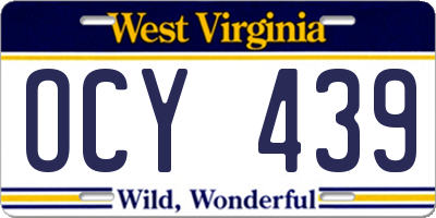 WV license plate OCY439