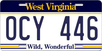 WV license plate OCY446