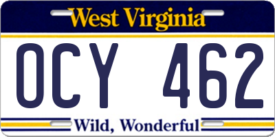 WV license plate OCY462