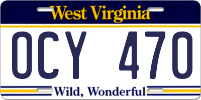 WV license plate OCY470