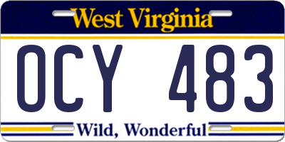 WV license plate OCY483