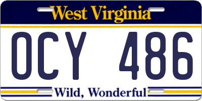 WV license plate OCY486