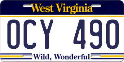 WV license plate OCY490
