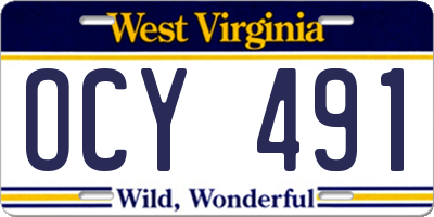 WV license plate OCY491