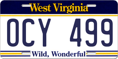 WV license plate OCY499