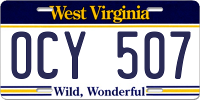 WV license plate OCY507