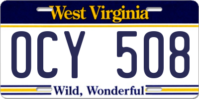 WV license plate OCY508