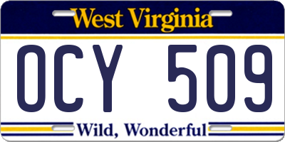 WV license plate OCY509