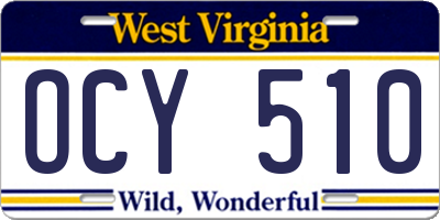 WV license plate OCY510