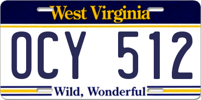WV license plate OCY512