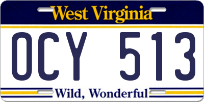 WV license plate OCY513