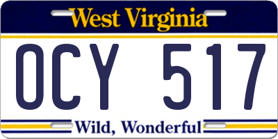 WV license plate OCY517