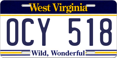 WV license plate OCY518