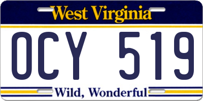 WV license plate OCY519