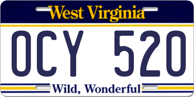 WV license plate OCY520