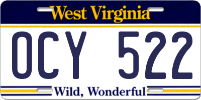 WV license plate OCY522