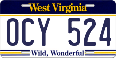 WV license plate OCY524