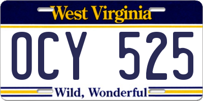 WV license plate OCY525