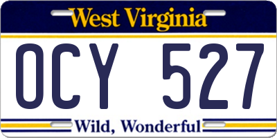 WV license plate OCY527