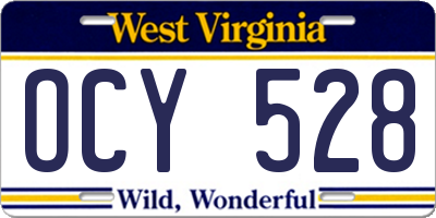 WV license plate OCY528
