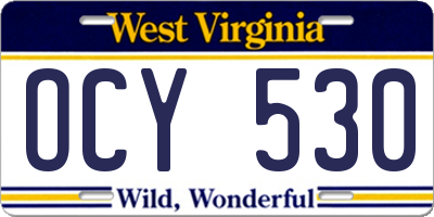 WV license plate OCY530