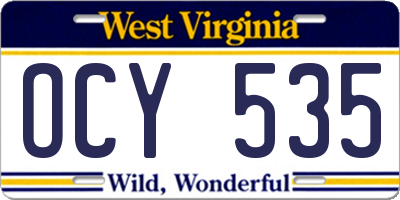 WV license plate OCY535