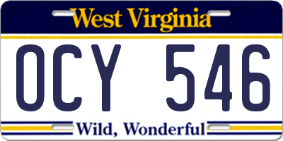 WV license plate OCY546