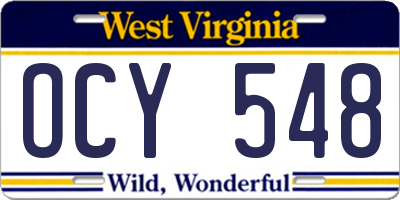 WV license plate OCY548
