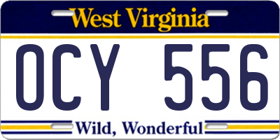 WV license plate OCY556