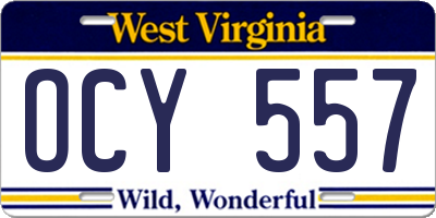 WV license plate OCY557