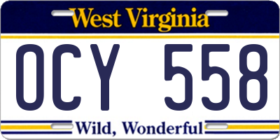 WV license plate OCY558